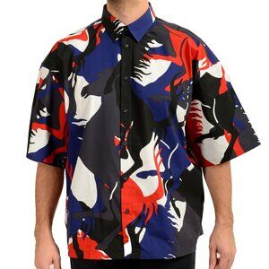 Scuderia Ferrari Men's "Camouflage Pr. Horse" Print Short Sleeve Shirt